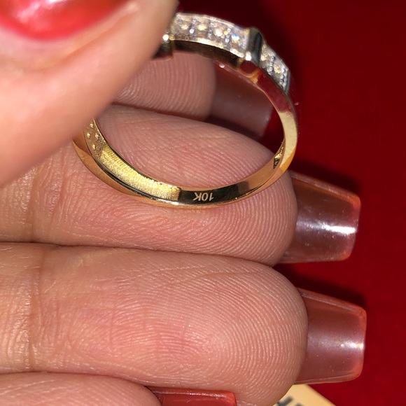 10k solid real gold luxury deisgner buckle ring, Swarovski Crystal real gold - Picture 3 of 9